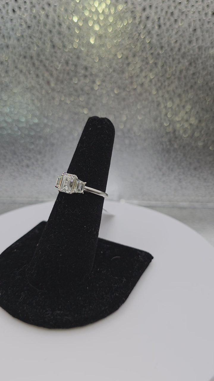 Three Stone Emerald Ring